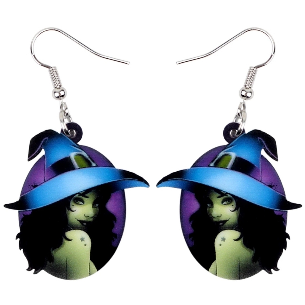 ⭐ NWT Goth Spooky Punk Dangly Witch Earrings